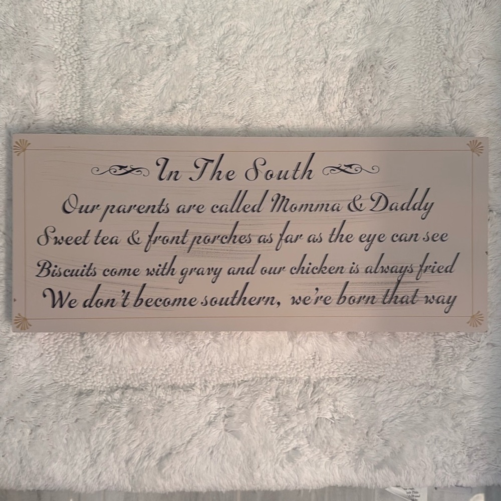 Southern Charm Wall Art - Black Text on Tan Background
